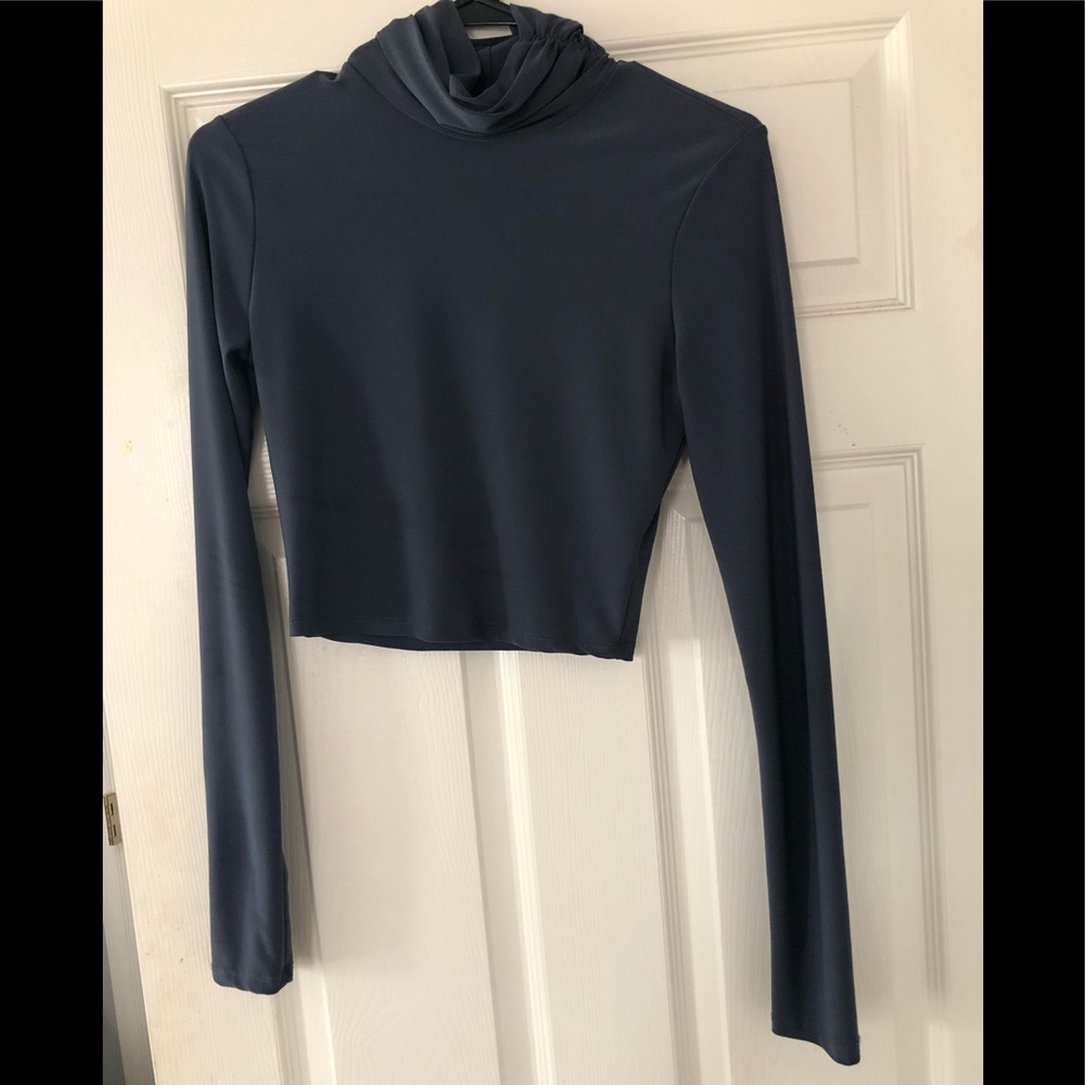 Charlotte Russe turtleneck long sleeve crop top